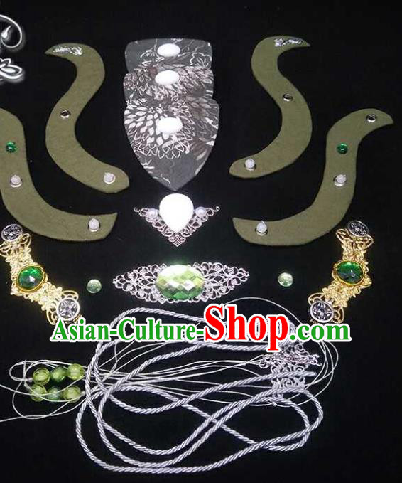 Chinese Handmade Cosplay Swordsman Headdress Traditional Puppet Show Mo Cangli Hairdo Crown Ancient Prince Hair Accessories