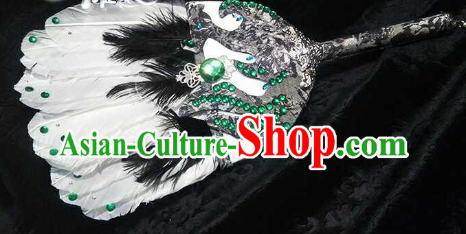 Custom Chinese Handmade Swordsman Fans Accessories Cosplay Performance Feather Fan Puppet Show Fan Props