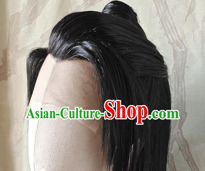 Chinese Traditional Hanfu Male Wigs Headdress Ancient Young Childe Hair Accessories Handmade Cosplay Swordsman Xie Yun Hairpieces