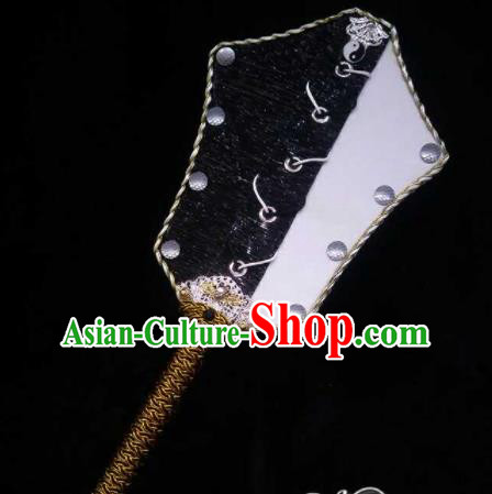 Custom Chinese Puppet Show Military Counsellor Fan Props Handmade Swordsman Fans Accessories Cosplay Performance Fan