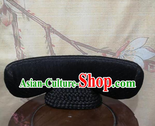 China Cosplay Princess Wigs Chignon Headwear Ancient Court Woman Hairpieces Traditional Qing Dynasty Palace Lady Hair Accessories