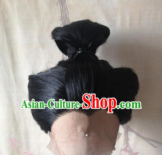 China Traditional Tang Dynasty Palace Lady Hair Accessories Cosplay Geisha Wigs Headwear Ancient Court Woman Hairpieces