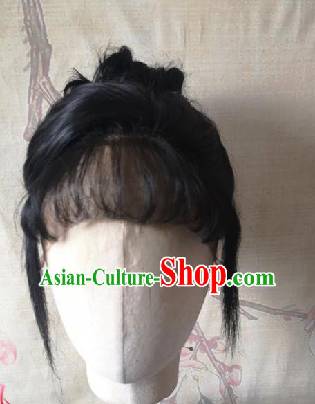 China Ancient Young Lady Hairpieces Traditional Song Dynasty Village Girl Hair Accessories Cosplay Country Woman Wigs Headwear