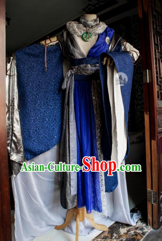 China Traditional Puppet Show Emperor Garment Costumes Cosplay Swordsman Apparels Ancient Royal King Robe Clothing