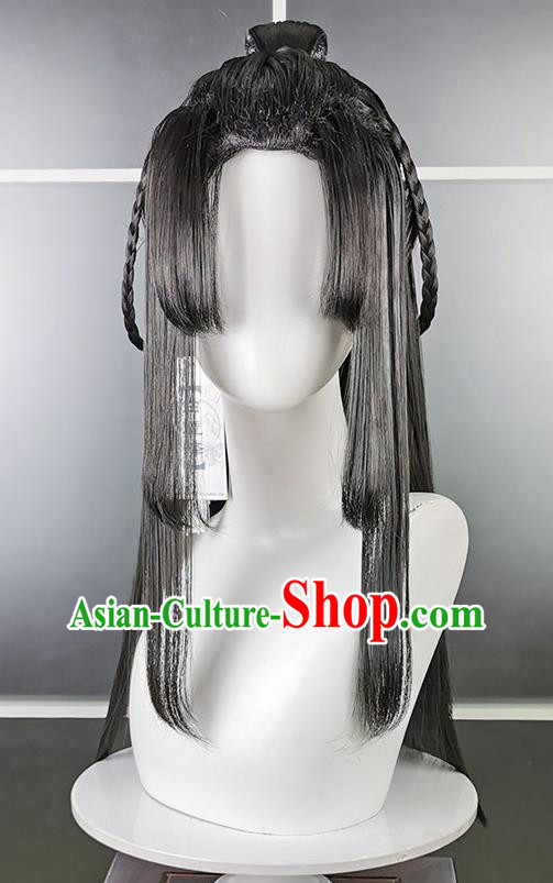Chinese Cosplay Penglai Prince Hairpieces Traditional JX Online Young Knight Wigs Headdress Ancient Swordsman Hair Accessories