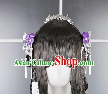 China Ancient Young Lady Hairpieces Traditional Game Role Princess Hair Accessories Cosplay Fairy Bangs Wigs and Hair Crown Headwear