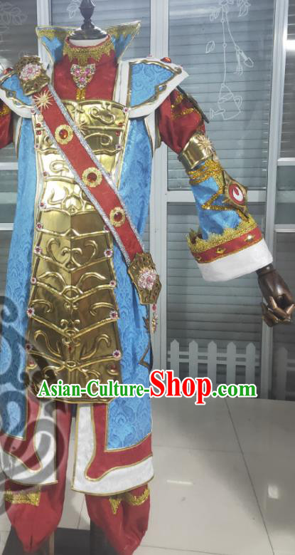 Professional Halloween Performance Blue Fashion Cartoon Role Demon King Garment Costumes Cosplay Count Clothing and Hat