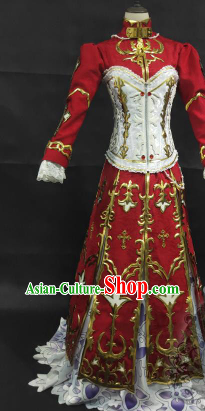Top Cartoon Magic Angel Clothing Cosplay Duchess Red Dress Clothing Halloween Fancy Ball Garment Costume