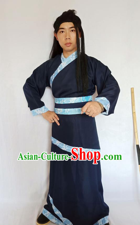 Top China Cosplay Swordsman Clothing Remote Age Hou Yi Garment Costumes Ancient Hero Navy Robe Apparels