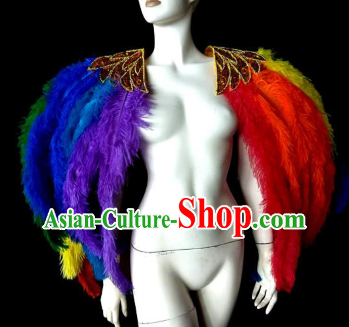 Top Samba Dance Props Stage Show Colorful Feather Tippet Miami Catwalks Accessories Brazil Parade Shoulder Decorations