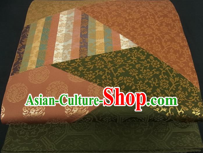Traditional Japanese Yukata Robe Brocade Girdle Accessories Kimono Belt Handmade Nishijin Tapestry Waistband