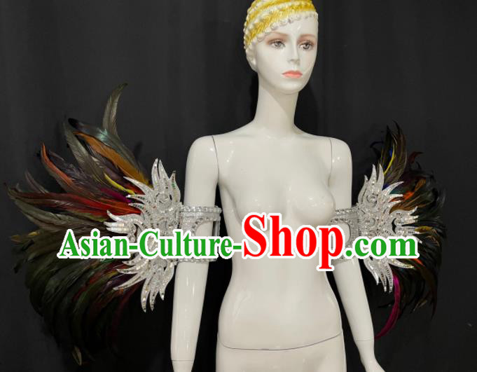 Professional Opening Dance Arms Accessories Samba Dance Decorations Halloween Fancy Ball Props Brazilian Carnival Feather Ornaments