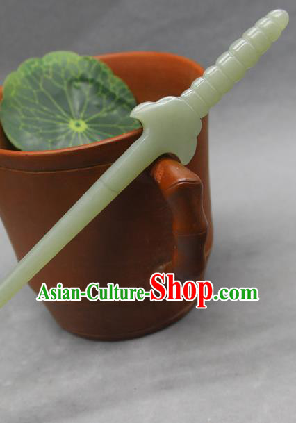 China Traditional Hair Accessories Ancient Swordsman Hair Stick Classical Headpiece Handmade Jade Carving Sword Hairpin