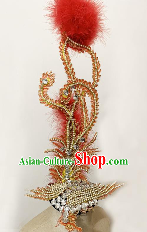 Chinese Children Catwalk Hair Accessories Stage Show Headpieces Children Folk Dance Phoenix Hair Crown