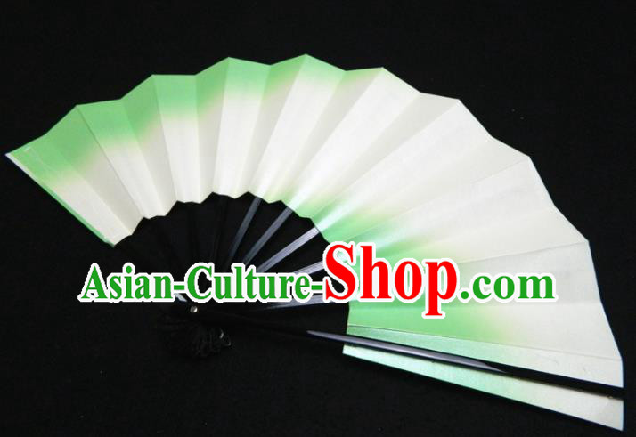 Japan Traditional Court Light Green Fan Handmade Craft Fans Geisha Performance Accordion Classical Dance Folding Fan