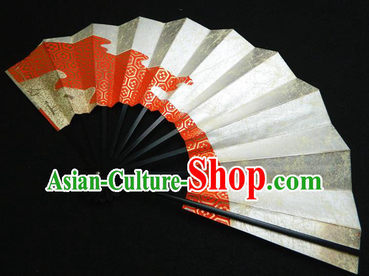 Japan Traditional Tortoiseshell Pattern Fan Handmade Ebony Craft Fans Geisha Performance Accordion Classical Argent Folding Fan