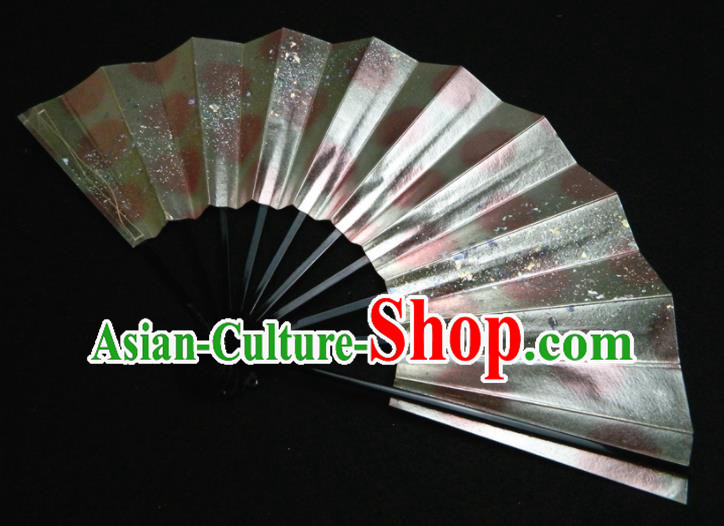 Japan Classical Dance Fan Traditional Geisha Performance Argent Folding Fan Kimono Dance Accordion Craft