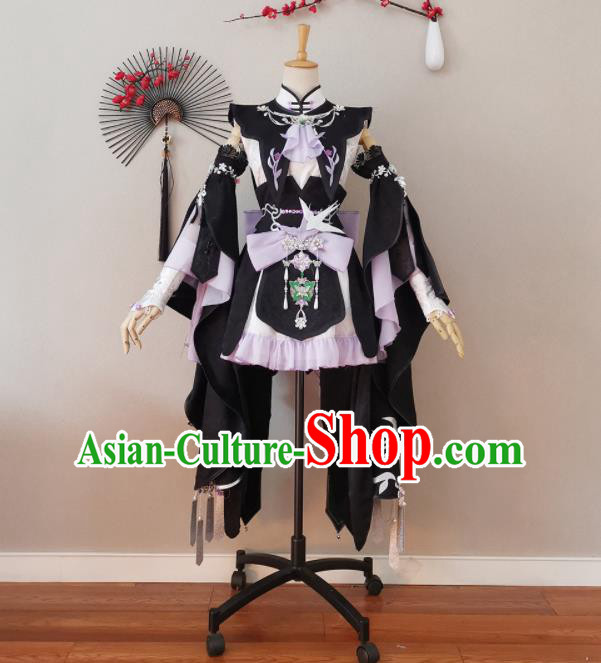 China Ancient Chivalrous Woman Short Dress Outfits Traditional JX Online Swordswoman Clothing Cosplay Fairy Garment Costumes