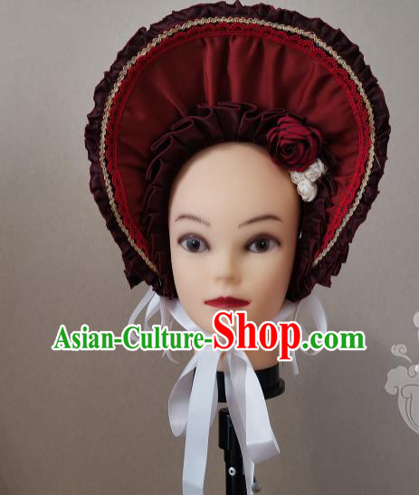 Handmade Fairy Tales Young Lady Red Hat Cosplai Maid Girl Headdress European Village Woman Cap