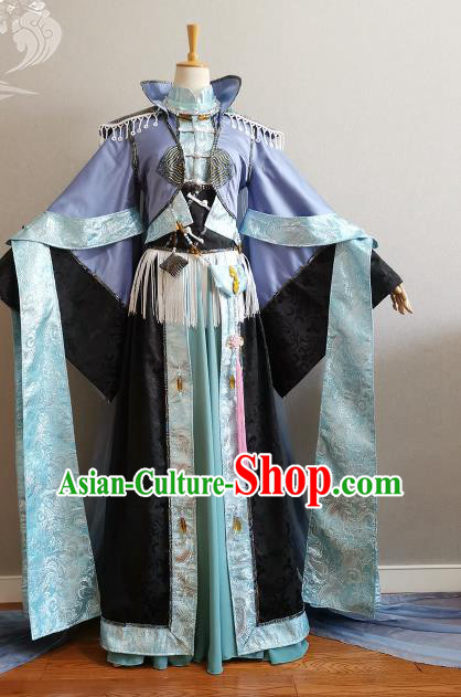 Professional Ancient Female Knight Dress Outfits Traditional Puppet Show Clothing Cosplay Swordswoman Garment Costumes