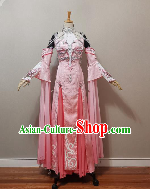 Professional China Traditional Imperial Consort Clothing Cosplay Goddess Garment Costumes Ancient Palace Beauty Pink Dress Outfits