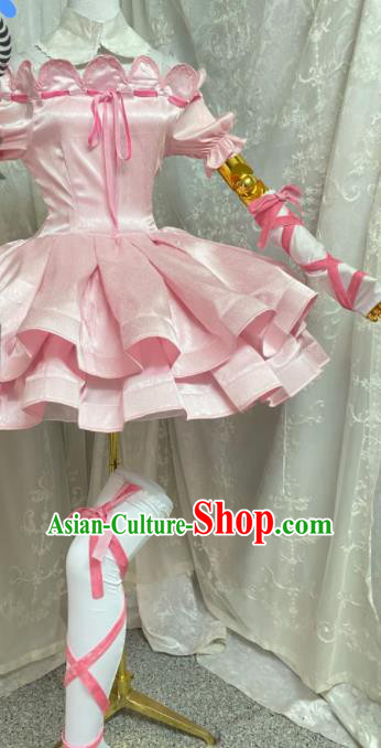 Top Cosplay Angel Pink Short Dress Halloween Fancy Ball Magic Girl Garment Costume Cartoon Young Beauty Clothing