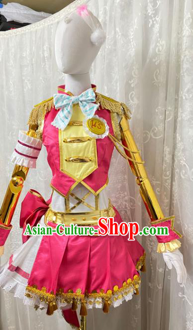 Top Halloween Fancy Ball Musician Garment Costume Cartoon Girl Group Dance Clothing Cosplay Angel Rosy Dress Outfits