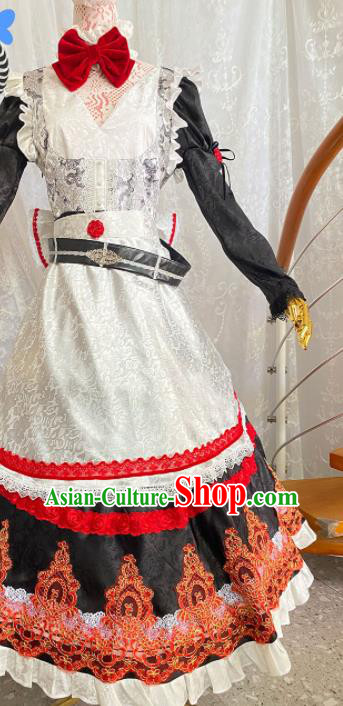 Top Cartoon European Maidservant Clothing Cosplay Fairy Dress Outfits Halloween Performance Garment Costume