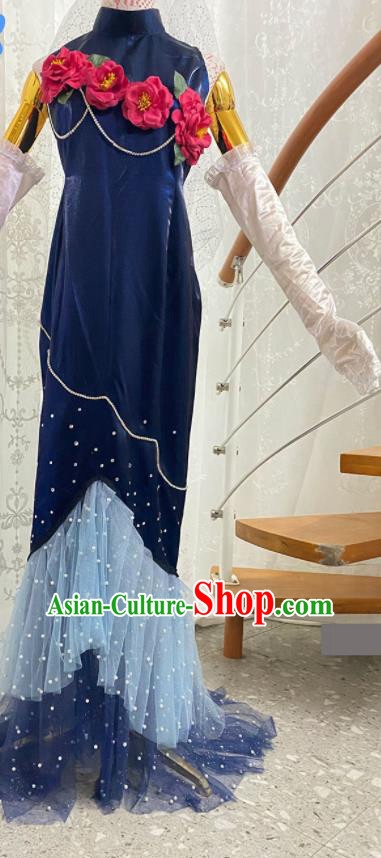 Top Cosplay Demon Slayer Navy Full Dress Outfits Halloween Stage Performance Garment Costume Cartoon Young Woman Clothing