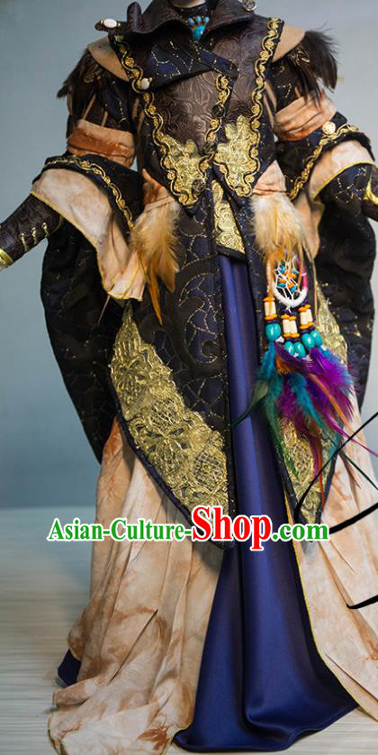 Chinese Ancient Noble Prince Uniforms Traditional Puppet Show Knight King Garment Costumes Cosplay Swordsman Clothing