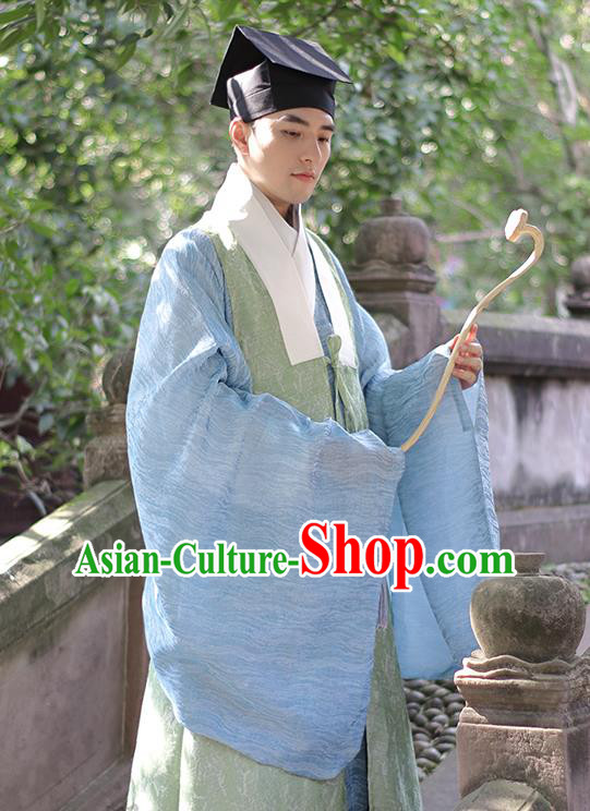 China Ming Dynasty Taoist Priest Historical Clothing Ancient Scholar Garment Costumes Traditional Ceremony Hanfu Robe Apparels