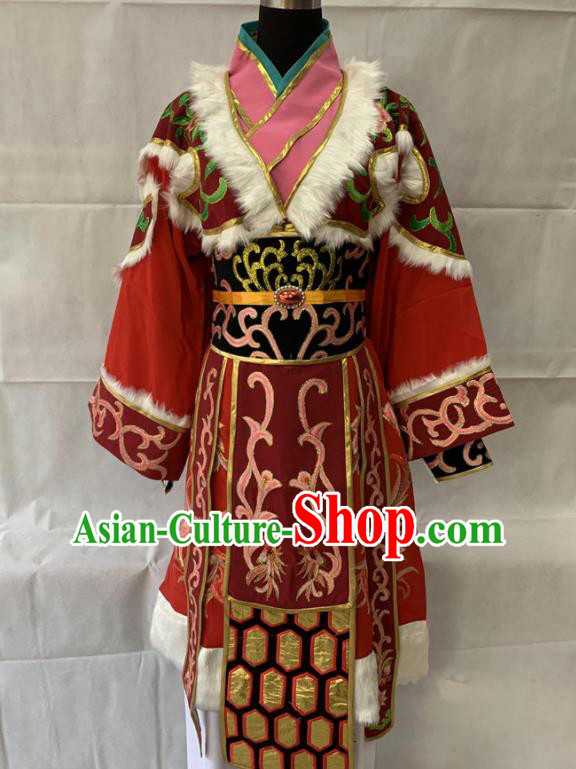 China Traditional Opera Diva Garment Costumes Ancient Ethnic Princess Clothing Beijing Opera Hua Tan Red Dress Outfits