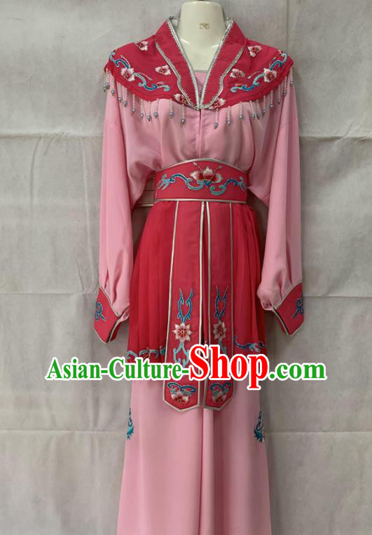China Beijing Opera Xiaodan Pink Dress Outfits Traditional Opera Actress Garment Costumes Ancient Swordswoman Clothing