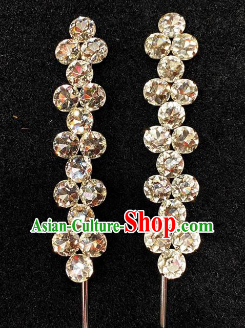 Chinese Shanxi Opera Diva Hair Accessories Peking Opera Hua Tan Crystal Hair Stick Traditional Opera Actress Hairpin