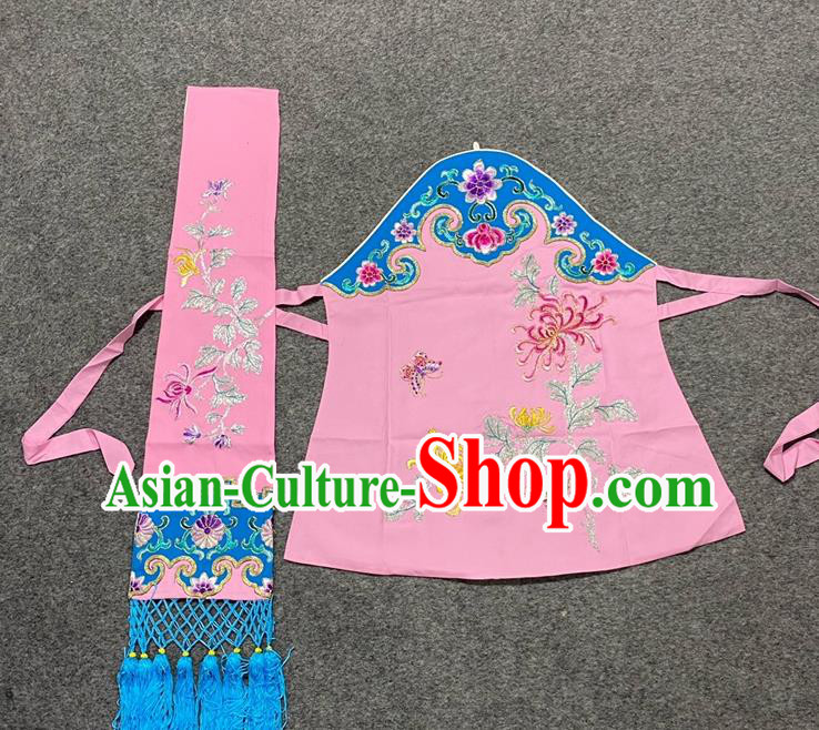 China Beijing Opera Maidservant Pink Stomachers Traditional Opera Country Woman Garment Costume Ancient Village Girl Clothing