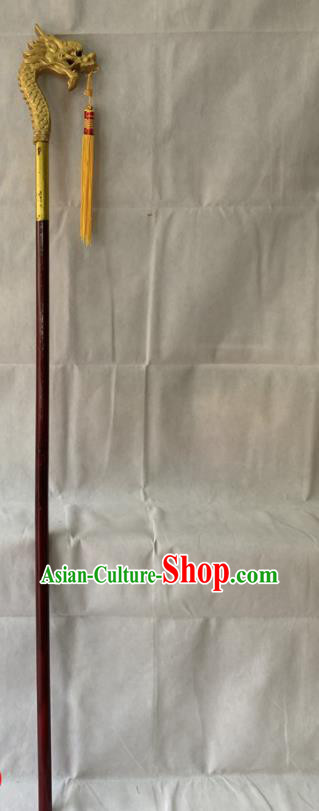 Chinese Peking Opera Old Dame Dragon Head Crutch Traditional Opera Dowager Countess Prop Beijing Opera Laodan Walking Stick