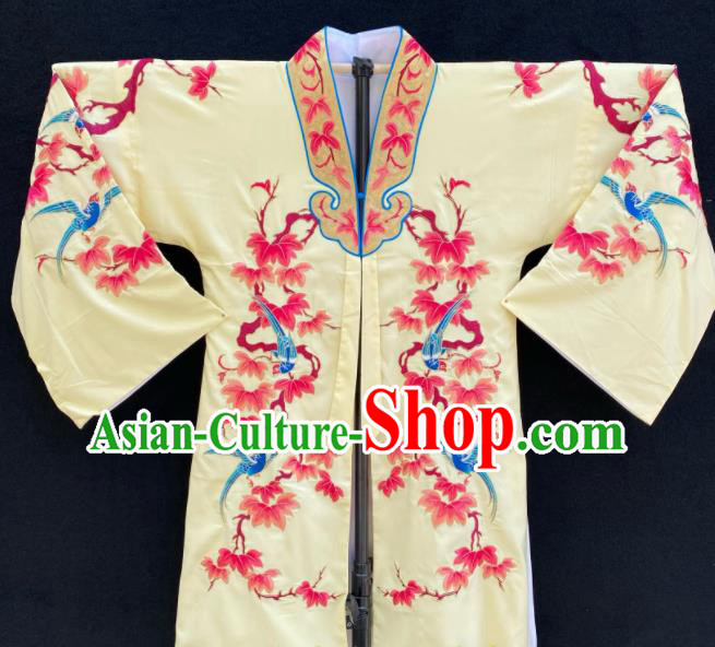 China Traditional Opera Young Lady Garment Costume Ancient Princess Clothing Beijing Opera Hua Tan Embroidered Yellow Cape