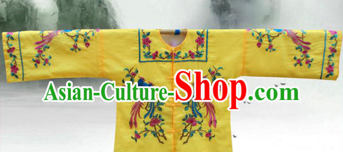 China Beijing Opera Hua Tan Embroidered Yellow Blouse Traditional Opera Imperial Concubine Garment Costume Ancient Palace Beauty Clothing
