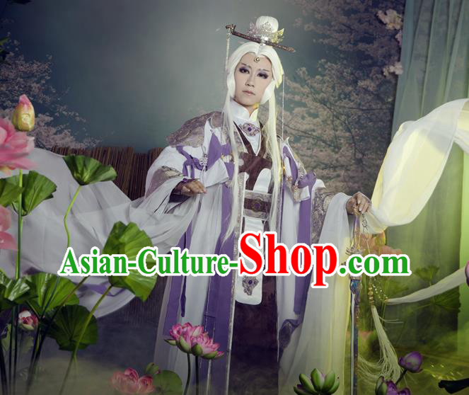 Chinese Puppet Show Su Huanzhen Garment Costumes Ancient Taoist Priest Uniforms Traditional Cosplay Swordsman Clothing