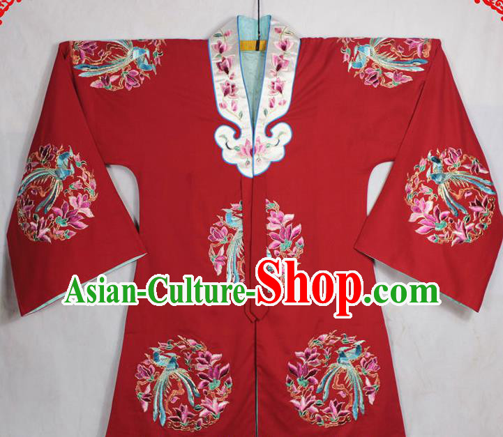 China Beijing Opera Actress Embroidered Red Cape Traditional Opera Noble Lady Garment Costume Ancient Princess Clothing