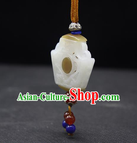 China Handmade Carving Necklace Pendant National Hetian Jade Sachet Classical Cheongsam Jewelry Accessories