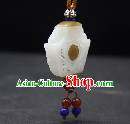China Handmade Carving Necklace Pendant National Hetian Jade Sachet Classical Cheongsam Jewelry Accessories