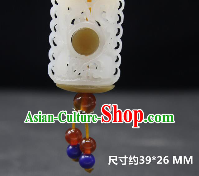 China Handmade Carving Pendant National Hetian Jade Sachet Classical Cheongsam Jewelry Accessories