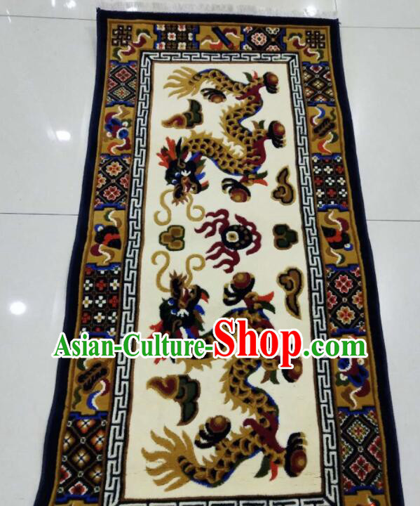 Tibetan Double Dragons Rug Chinese Handmade Rug