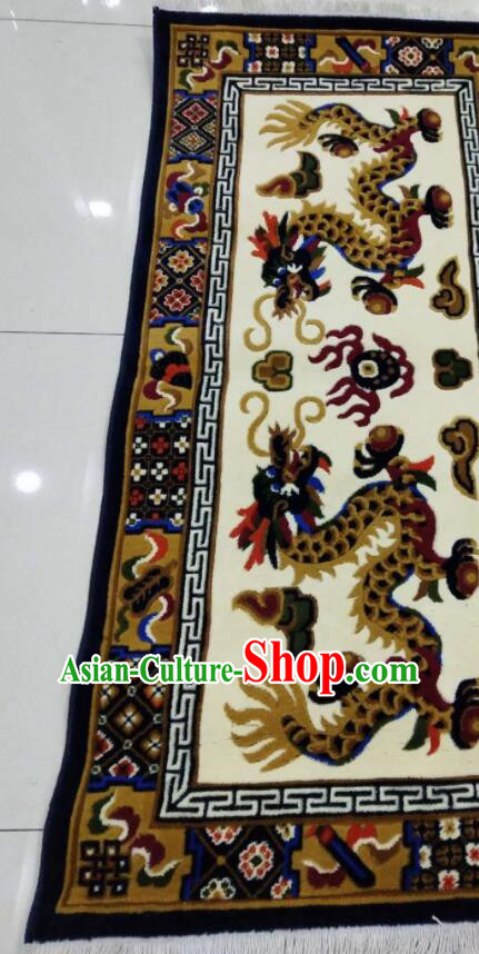 Tibetan Double Dragons Rug Chinese Handmade Rug