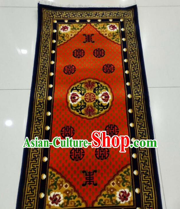 Tibetan Longevity Flowers Rug Chinese Handmade Jacinth Rug