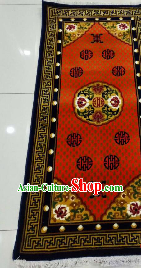 Tibetan Longevity Flowers Rug Chinese Handmade Jacinth Rug