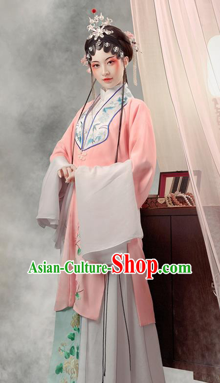 Chinese Traditional Opera Clothing Yue Opera Actress Pink Dress Ancient Noble Lady Garment Costumes