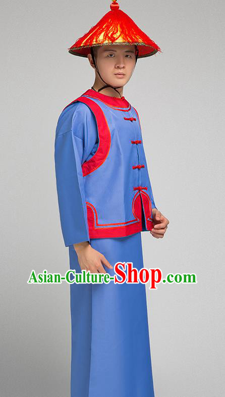 Chinese Qing Dynasty Imperial Bodyguard Costumes Ancient Soldier Yayi Clothing and Hat
