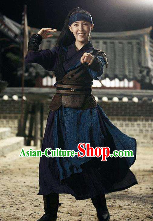 Korean Traditional Dress TV Series GyeBaek Cho Young Clothing  Ancient Swordswoman Garment Costumes and Headdress